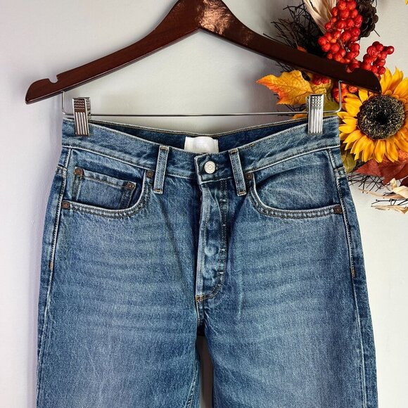 Boyish Tommy Jeans Cropped Rigid High Rise Straight Leg Sz 26 in GREED - Picture 3 of 13